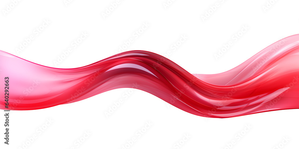 Poster red colored wave glossy shape, 3d rendering. generative ai