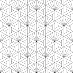 Fotobehang Seamless geometric pattern in Japanese craft style Kumiko zaiku © Aleksei
