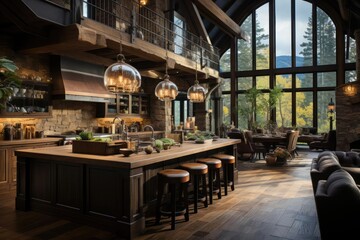 Modern luxury and calming chalet kitchen