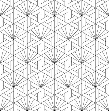 Seamless geometric pattern in Japanese craft style Kumiko zaiku