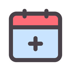 medical appointment flat line icon