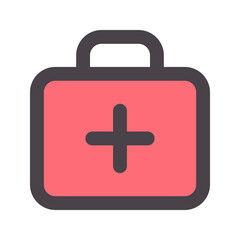 first aid kit flat line icon