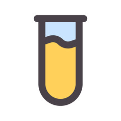 test tube flat line icon