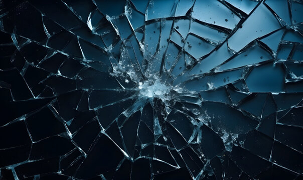 Broken glass texture background. Fragility and violence concept.