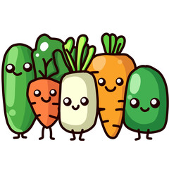 cartoon mixed vegetables