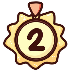 cartoon style cute trophy medal
