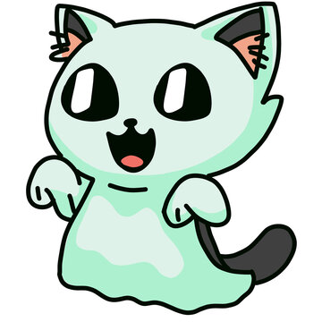 recommend clip art: Ghost cat Halloween 