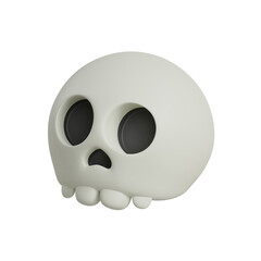 3d skull halloween icon
