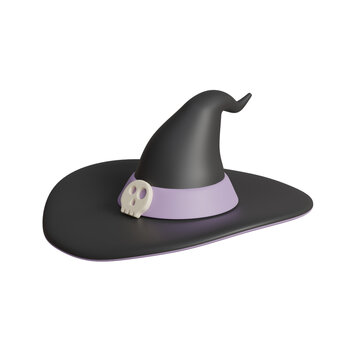 3d witch hat halloween icon
