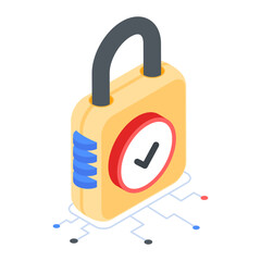 Security and Cybercrimes Isometric Icon