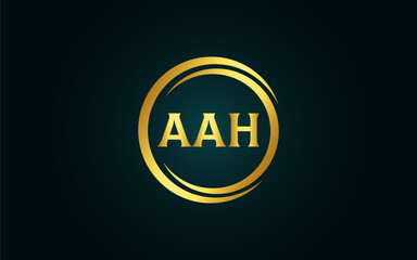 Initial Letter aah Linked Logo for business and company identity. Modern Letter aah Logo Vector Template with modern trendy golden logo