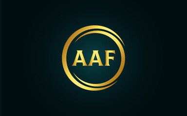 Initial Letter aaf Linked Logo for business and company identity. Modern Letter aaf Logo Vector Template with modern trendy golden logo