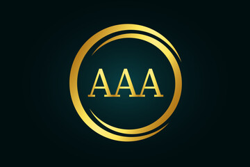 Initial Letter aaa Linked Logo for business and company identity. Modern Letter aaa Logo Vector Template with modern trendy golden logo