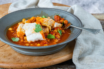 Moroccan fish stew with chickpeas