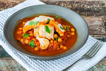 Moroccan fish stew with chickpeas