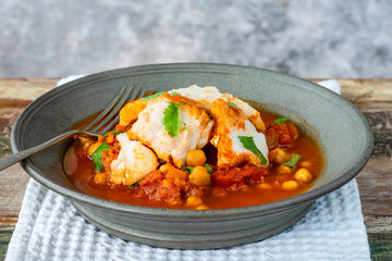 Moroccan fish stew with chickpeas