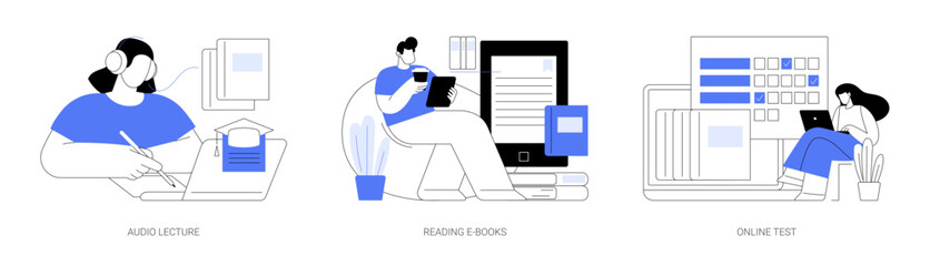 Online degree isolated cartoon vector illustrations se © Visual Generation