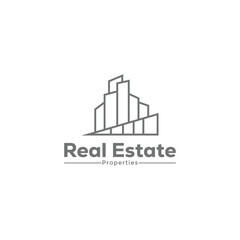 Naklejka premium real state logo design building icon vector template
