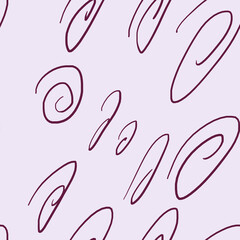 seamless hand-drawn doodle seamless pattern with pink hearts
