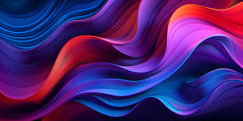Abstract background with wave colored shapes. Generative AI