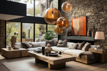 scandinavian modern house interior living room