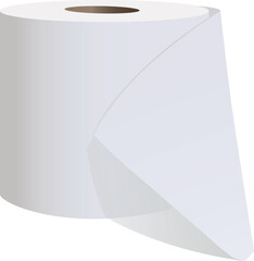 vector toilet tissue roll, toilet paper isolated on a white background. Vector illustration