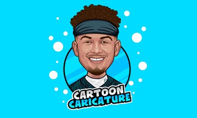 person with a smile, A premium cartoon portrait looking great.