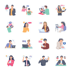 Collection of Communication Flat Illustrations 

