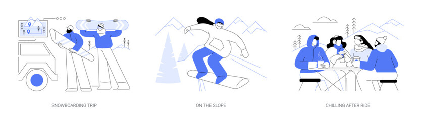 Winter sports isolated cartoon vector illustrations se