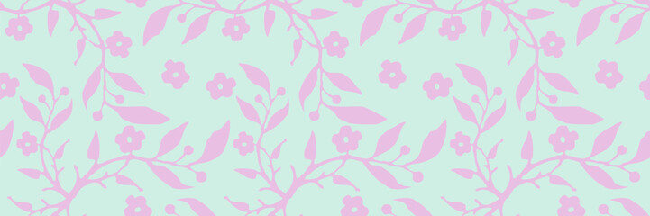 Washi tape design, seamless floral pattern background, blooming, bursting, banner