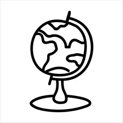 School globe vector doodle hand drawn illustration isolated on white