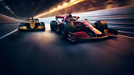 Abwaschbare Fototapete F1 Formula one racing cars competing with each other, f1 race grand prix