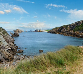 Fototapeta na wymiar Atlantic Ocean rocky coastline (Spain) landscape.