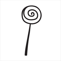 Spiral lollipop doodle style vector illustration isolated on white