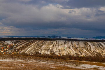 Fototapeta premium Winter vineyard near Mutenice, Southern Moravia, Czech Republic
