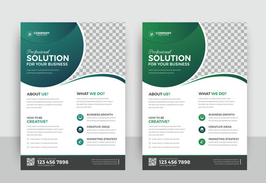 Corporate business flyer template design set with colors. marketing, business proposal, promotion, advertise, publication, modern leaflet design vector file