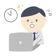 office worker working overtime