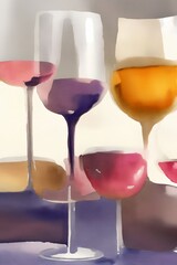 A Group Of Wine Glasses Sitting Next To Each Other