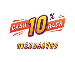 Cashback label promotion vector design template