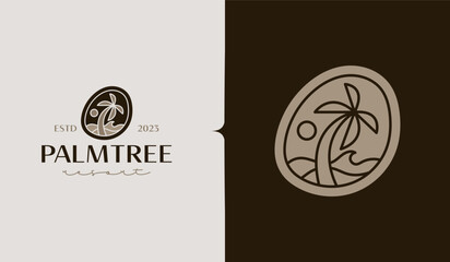 Palm Tree Logo Template. Universal creative premium symbol. Vector illustration. Creative Minimal design template. Symbol for Corporate Business Identity