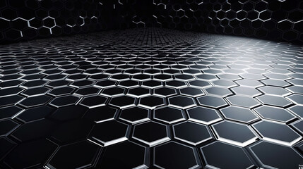 Obraz premium Abstract background with hexagonal tiles. Tech styled hex pattern.