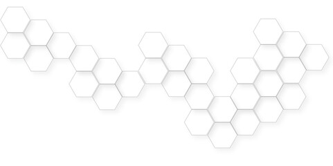 Background with hexagons Pattern of white hexagon. white abstract hexagon wallpaper or background. 3D Futuristic abstract honeycomb mosaic white background. geometric mesh cell texture.