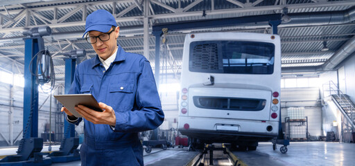 Bus repair in car service