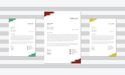 Creative letterhead design with 3 colors.