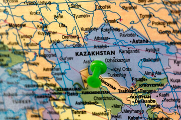 Kazakhstan on World Map