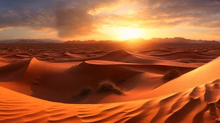 Keuken spatwand met foto A panoramic view of the Sahara with the sunset © KHADIJA