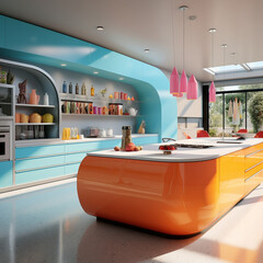 Vibrant and playful kitchen design