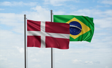 Brazil and Denmark flag