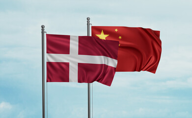 China and Denmark flag - 640316096