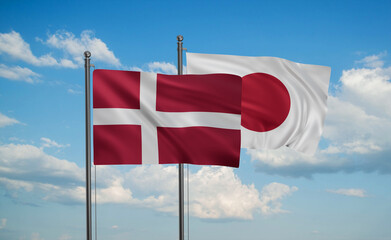 Japan and Denmark flag